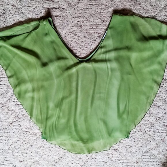 Studio 1940 Vintage Flowy Silky Sage Green Sleeveless Light & Airy Blouse - Picture 12 of 14